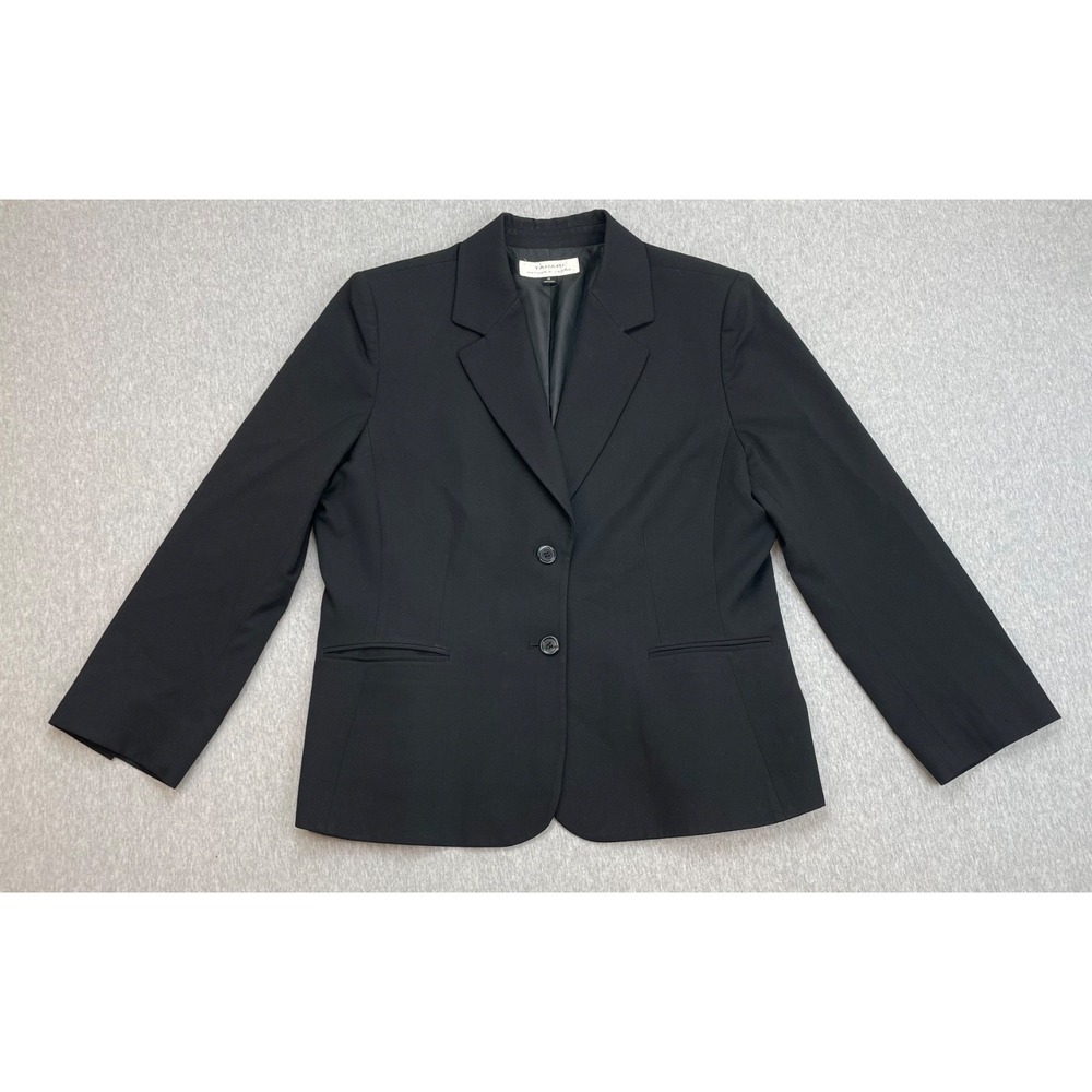 Tahari Blazer Womens 16 Black Stretch 2-Button Single Breast Long‎ Sleeve Lined